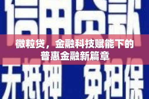 稷山微粒贷，金融科技赋能下的普惠金融新篇章