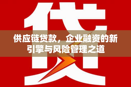 稷山供应链贷款，企业融资的新引擎与风险管理之道