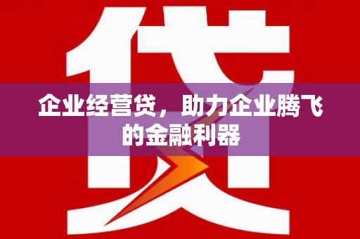 稷山企业经营贷，助力企业腾飞的金融利器