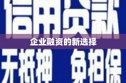 稷山企业融资的新选择