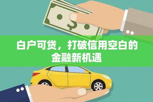 稷山白户可贷，打破信用空白的金融新机遇