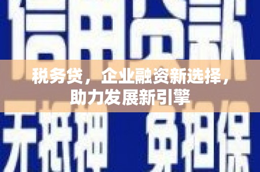 稷山税务贷，企业融资新选择，助力发展新引擎