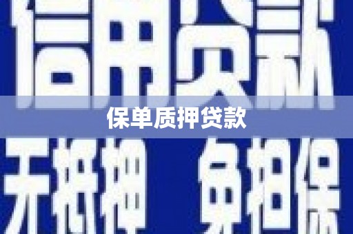 稷山保单质押贷款