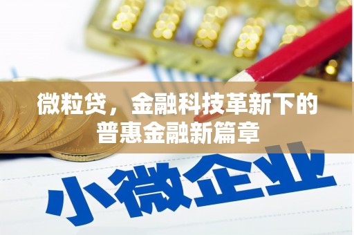 稷山微粒贷，金融科技革新下的普惠金融新篇章